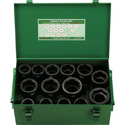 フラッシュツール(FLASH TOOL) 6WA-S14 インパクト セミロングソケット セット 差込角19mm 14pc