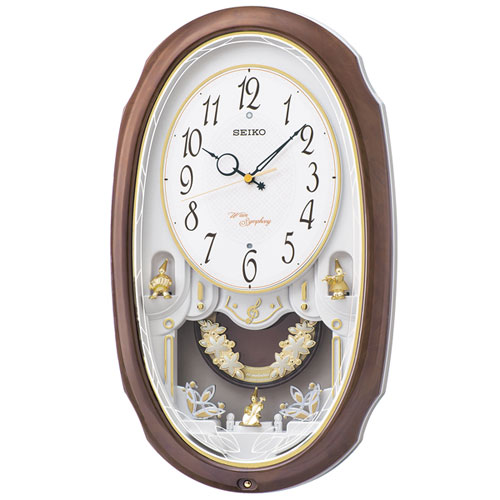 楽天ワンズマート楽天市場店セイコー（SEIKO） AM260A（茶マーブル模様） 電波掛け時計