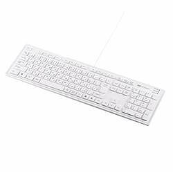 English Keyboard - サンワサプライ SKB-SL16W ホワイト 有線 メンブレン キーボード USB