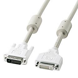 ■デュアルリンク対応のDVIケーブルを2m延長する時に用いるケーブルです。 ■3重シールド(TMDS信号線のみ)構造です。 ケーブルの中心から「アルミシールド→アルミシールド→編組シールド」と3重のシールド処理を施し、ノイズから大切なデータを守ります。 KCDVIDLEN2Kケーブル直径：8.2mmケーブル長：2mコネクタ形状：DVI24pinオス(DVI-D)インチネジ(4-40)-DVI24pinメス(DVI-D)インチナット(4-40)ケーブル規格：UL20276対応モード：DVIデュアルリンクデュアルリンク対応のDVIケーブルを2m延長