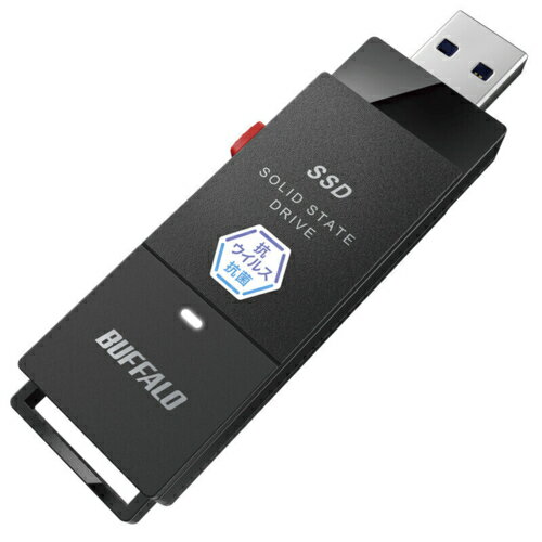 バッファロー(BUFFALO) SSD-PUTVB500U3-B 3.2(Gen 1) 対応 抗ウイルス・抗菌対応 スティック型 SSD 500GB バッファロー(BUFFALO) SSD-PUTVB500U3-B 3.2(Gen 1) 対応 抗ウイルス・抗菌対応 スティック型 SSD 500GB