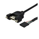 StarTech(スターテック) USBPNLAFHD3(ブラック) USBヘッダピン変換ケーブル 0.9m(2)