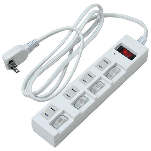 Y02BKS452WH(ホワイト) 個別集中スイッチ付節電タップ4個口 2m
