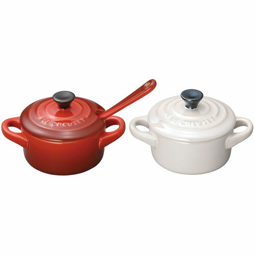 ル クルーゼ LE CREUSET ペア プチ ココット スプーン付 910385-00 91038500