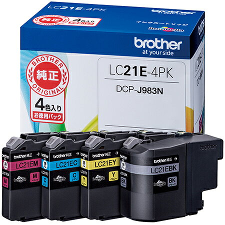 �֥饶��(brother) LC21E-4PK ���� ���󥯥����ȥ�å� 4���ѥå�