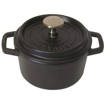 【生涯保証 国内正規品】ストウブ staub ピコ ココット ラウンド IH対応 両手鍋 14cm(ブラック) Staub Cocotte 鋳物 ホーロー鍋 IH対応 琺瑯 ホウロウ 保温 おしゃれ オーブン 両手鍋 深型