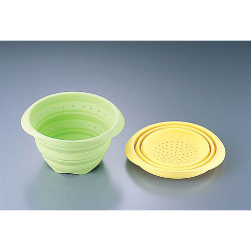 Bamboo Baskets, Bowls - 河西 シリコン おりたたみ水切リボウル イエロー