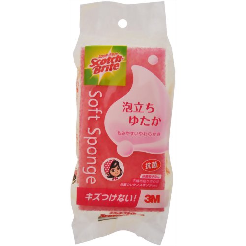 予告なくパッケージ・仕様が変更になることがございます。予めご了承ください■泡立てやすい、やわらかなにぎり心地のコシのあるスポンジです■ちょっとスリム&ロングで使いやすく、コゲつき汚れもしっかり落とします■無機系抗菌剤をスポンジに練りこんでいるので、スポンジについた菌の増殖を抑制します・材質：ナイロン不織布(研磨粒子なし)、抗菌ウレタンスポンジ(無機系抗菌剤使用)・使用温度：90度以下■使用上の注意・初めての使用の前には水で洗う。・食器、調理用具などの台所用品以外の物には使用しない。・材質によっては、強くこするとキズつく場合がある。・不織布面は、軟質プラスチック、漆器など時にキズつきやすい物には、あらかじめ目立たない部分でテストする。・使用後はすすいで水を切る。・塩素系漂白剤は使用しない。・煮沸消毒はしない。・火のそばには近づけない。・廃棄時はプラスチックゴミとして市町村の定める方法に従って処理する。■原産国日本泡立てやすい、やわらかなにぎり心地のコシのあるスポンジです