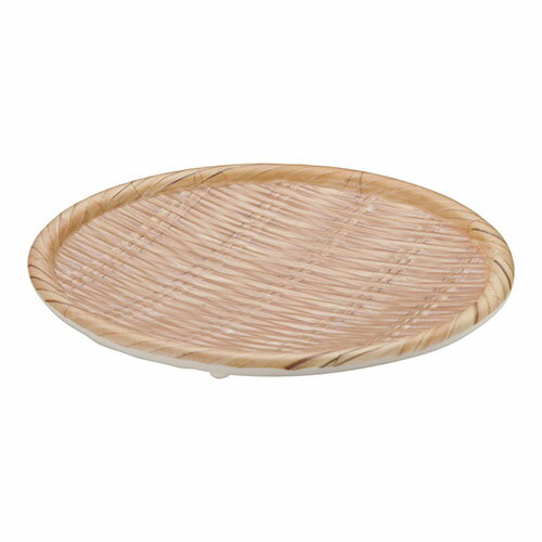 遠藤商事 JB-B711BR ブラウン メラミン竹模様丸皿 S