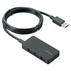 エレコム ELECOM U3H-A408SBK ブラック USB3.0対応 ACアダプタ付 USBハブ 4ポート U3HA408SBK