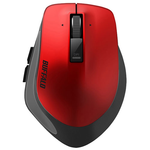 バッファロー(BUFFALO) Premium Fit Mサイズ BSMBB500MRD レッド ワイヤレスBlueLEDマウス Bluetooth接続 5ボタン