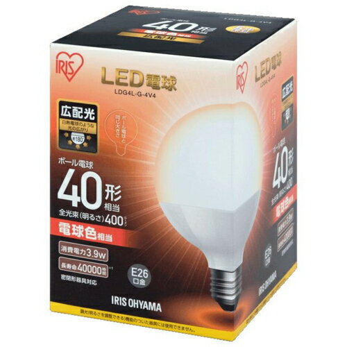 Rakuten - アイリスオーヤマ(Iris Ohyama) LDG4L-G-4V4 LED電球 電球色 E26口金 40W形相当 400lm