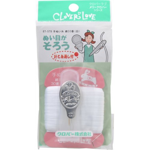 Dressmaking Materials - クローバー MC 手ぬい糸 綿30番 67579 白