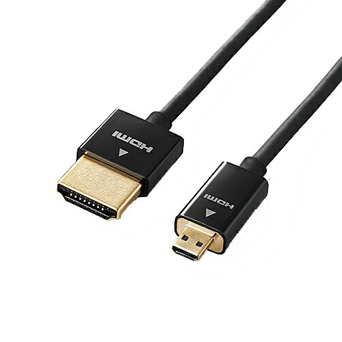 Accessories - エレコム(ELECOM) DGW-HD14SSU20BK ブラック カメラ接続用HDMI Microケーブル 2m