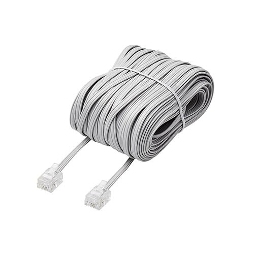 エレコム(ELECOM) MJ-20WH ホワイト スリムモジュラケーブル 20m