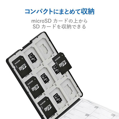 エレコム(ELECOM) CMC-SDCPP36BK ブラック SD/microSDカードケース プラスチックタ...