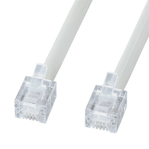 Modular （5 m+） - サンワサプライ TEL-EN-1N2 ホワイト エコロジー電話ケーブル ノーマル 1m TELEN1N2