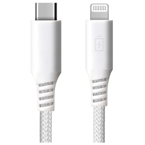 PGA PG-LCC20M06WH(ホワイト/タフ) USB Type-C & Lightning USBケーブル 2m
