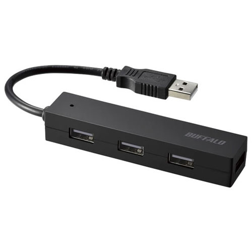 Хåե(BUFFALO) YDH4U25BK(֥å) USB2.0ϥ 4ݡȥ 10cm