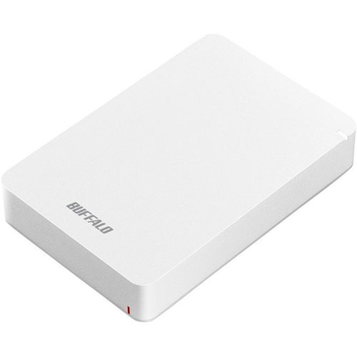 バッファロー(BUFFALO) HD-PGF4.0U3-GWHA(ホワイト) ポータブルHDD 4TB USB3.1(Gen1) /3.0/2.0接続 耐衝撃