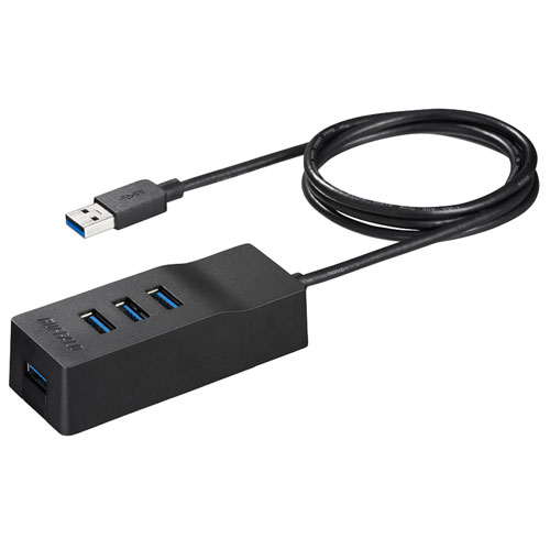 バッファロー(BUFFALO) BSH4A110U3VBK(ブラック) USB3.0セルフパワーハブ 4ポート 100cm