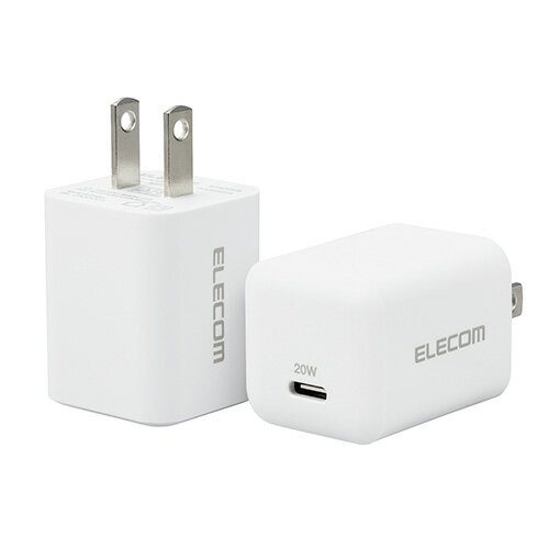 エレコム(ELECOM) MPA-ACCP27WH(ホワイト) USB 充電器 2個セット PD対応 20W Type-C ×1ポート