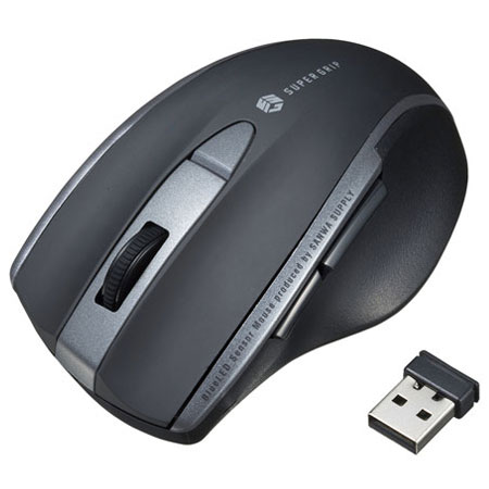 Rakuten - サンワサプライ MA-WBL166BK ブラック 静音ワイヤレスブルーLEDマウス 5ボタン