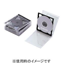 ■ケース1枚につきディスク2枚を収納可能です。■ケース内側に歌詞カードやインデックスカードが収納可能です。■背ラベルも収納可能です。CCDJSCNW5BK収容メディア：Blu-ray Disc/DVD/CD収容枚数(ケース1枚あたり)：2枚ジャケット収納：○外形寸法：幅142×奥行10.4×高さ125mm重量：65g(1枚)入り数：5材質：ポリスチレン本体カラー：クリアブラック厚さ10.4mmの標準タイプ