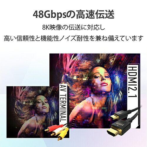 ワンズマート楽天市場店のエレコム ELECOM DH-HD21ES20BK ブラック イーサネット対応ウルトラハイスピードHDMIケーブルスリム 2m DHHD21ES20BK｜アングル3