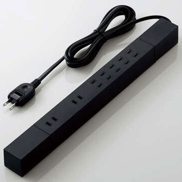 エレコム(ELECOM) T-KF02-2720BK(ブラック) 電源タップ 高機能磁石ありタップ 延長コード 2ピン 7口 2m エレコム(ELECOM) T-KF02-2720BK(ブラック) 電源タップ 高機能磁石ありタップ 延長コード 2ピン 7口 2m