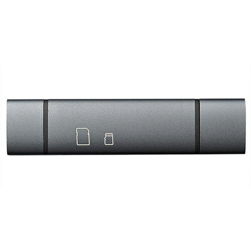 ナカバヤシ CRW-DCSD75GY(グレー) PC/タブレット対応 USB2.0/Type-C&A アルミカードリーダー ナカバヤシ CRW-DCSD75GY(グレー) PC/タブレット対応 USB2.0/Type-C&A アルミカードリーダー