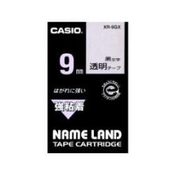 CASIO(カシオ) XR-9GX ネームランド 強粘着テープ 透明/黒文字 9mm CASIO(カシオ) XR-9GX ネームランド 強粘着テープ 透明/黒文字 9mm