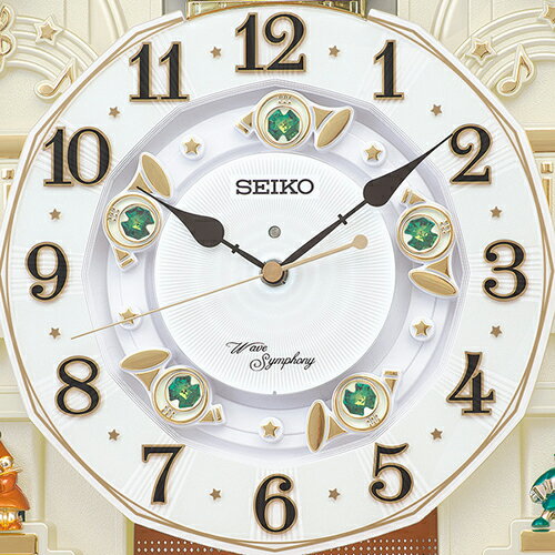 セイコー(SEIKO) RE581B(濃茶マーブル模様光沢仕上げ) からくり 電波掛け時計 2