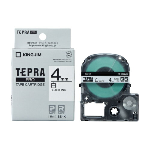 キングジム(KING JIM) テプラPRO 白ラベル 白 黒文字 4mm SS4K キングジム(KING JIM) テプラPRO 白ラベル 白 黒文字 4mm SS4K
