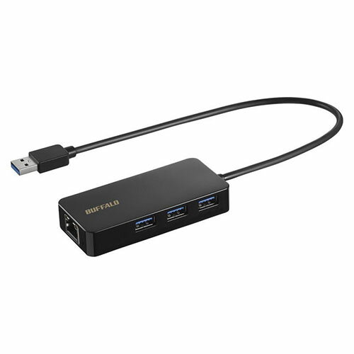 ■USB Type-Aケーブル1本で、ノートパソコンやタブレットにUSB機器を接続できます■GigaとUSB3.2(Gen1)に対応した有線LANアダプターです■ドライバーのインストールが不要で、挿すだけですぐ使えますLUDU3AGHBK対応機種：USB3.2(Gen1)/USB3.1(Gen1)/3.0 /2.0/1.1端子(Type-A)搭載のWindowsパソコンケーブル長：約30cm※コネクター部除く電力供給方式：バスパワー最大転送速度：最大5Gbps(規格値)外形寸法(幅×高さ×奥行)：91×16×41※ケーブル・突起部除く保証期間：1年間規格：VCCI classB付属品：　取扱説明書　保証書USBポート不足解消