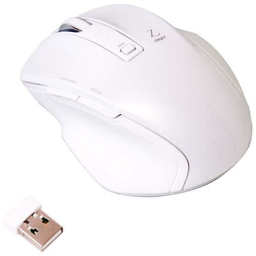 ナカバヤシ MUS-RKF119W ホワイト USB 小型無線5ボタンBlueLEDマウス
