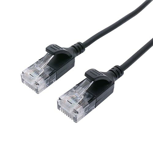 Cross （~5 m） - ミヨシ C6A-S05BK ブラック カテゴリー6A 極細LANケーブル 5m C6AS05BK