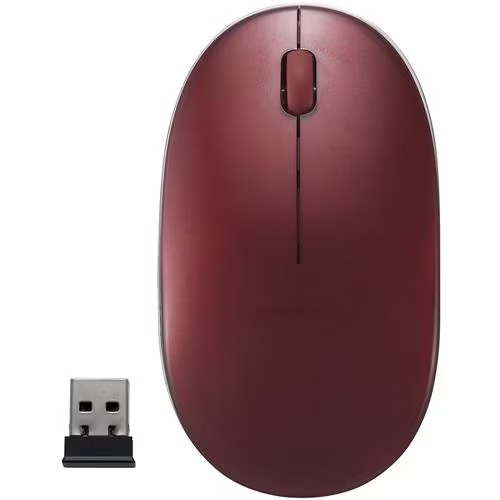 ワンズマート楽天市場店のナカバヤシ MUS-RKT153NR レッド FLATTY 無線 BlueLED光学式マウス 3ボタン｜アングル2