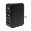 ミヨシ IPA-60U2/BK(ブラック) 5V6A対応 USB-ACアダプタ 5ポートタイプ