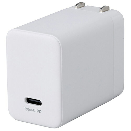ナカバヤシ JYU-ACU06-W ホワイト GaN 65W PD充電対応 Type-C 1ポート充電器 JYUACU06W