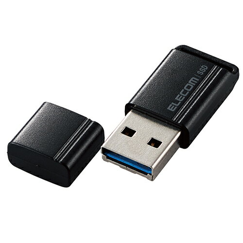 エレコム(ELECOM) ESD-EXS0500GBK ブラック 外付けSSD 500GB 超小型 USBメモリ型 ポータブル キャップ式 USB3.2 Gen2 対応