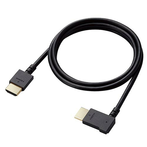 Audio Cables - エレコム(ELECOM) CAC-HD14EYR10-BK ブラック HDMI ケーブル HIGH SPEED with Ethernet L字 右向き 1m 4K