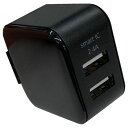 エアージェイ(air-j) AKJ-SCUBE2 BK(ブラック) 2ポートスリムAC充電器