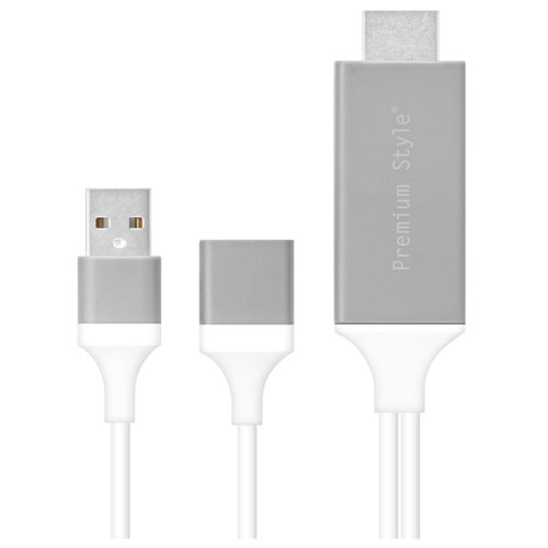 PGA PG-IPTV04WH �ۥ磻�� iPhone/iPad�� HDMI�ߥ顼��󥰥����֥� 2m