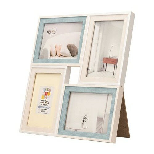 ナカバヤシ F-TMS-111-4-B ブルー ツートン フォトフレーム L・チェキ 4面