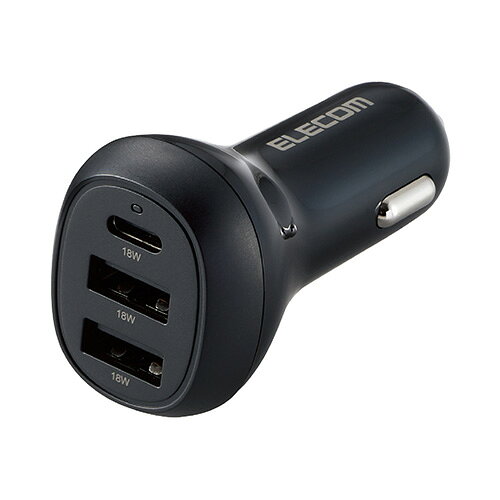 エレコム(ELECOM) MPA-CCPD06-BK ブラック シガーソケット カーチャージャー 36W 3ポート USB
