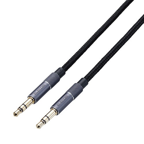 Audio Cables - エレコム(ELECOM) AX-35MA20BK ブラック オーディオケーブル φ3.5ステレオミニ アルミコネクタタイプ 2m