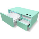 【設置】SAPPHIRE(サファイア) SAPPHIRE by LOOZER SMART TABLE STB80 MINT 冷蔵庫付きスマートテーブル 2ドア 81L