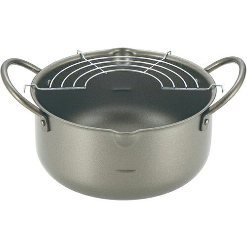 タマハシ IYE-6514 特厚深型天ぷら鍋 20cm アミ付