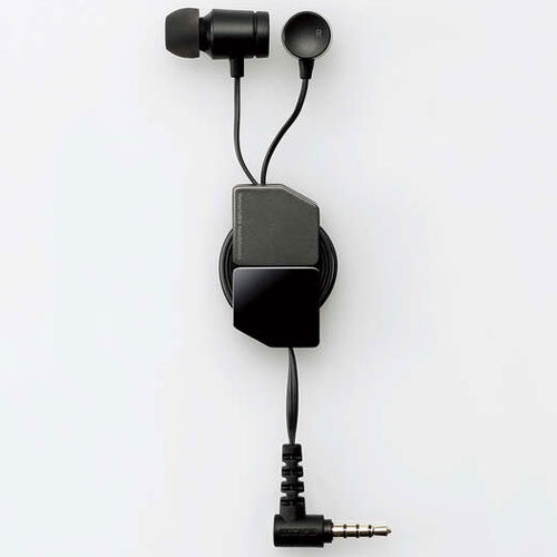 エレコム(ELECOM) EHP-FR10CMBK ブラック マイク付き巻取りイヤホン